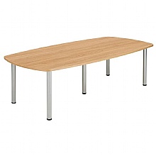 Core Pole Leg Barrel Shaped Meeting Table, Beech