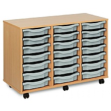 Classroom Tray Storage, 21 Shallow Trays, Mobile Unit