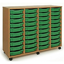 Shallow Tray Storage Unit, 40 Trays, Mobile Design