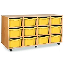 Mobile Deep Tray Unit 12 Trays for Classroom Storage