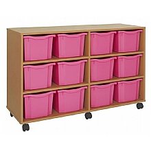 Tray Storage Unit - With 12 Extra Deep Plastic Trays