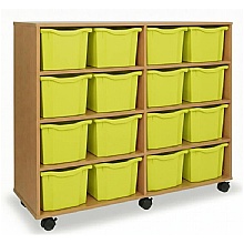 Tray Storage Unit - With 16 Extra Deep Plastic Trays
