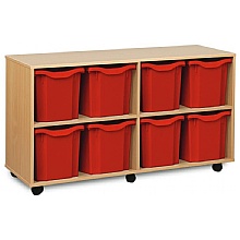 Tray Storage Unit - Mobile With 8 Jumbo Plastic Trays