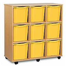 Tray Storage Unit - Mobile With 9 Jumbo Plastic Trays