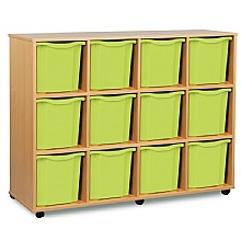 Tray Storage Unit - Mobile With 12 Jumbo Plastic Trays